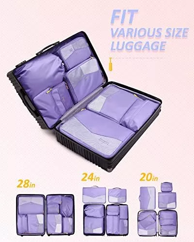 BAGSMART Packing Cubes for Suitcase, 8 Set Travel Packing Organizers - Travel With Glen